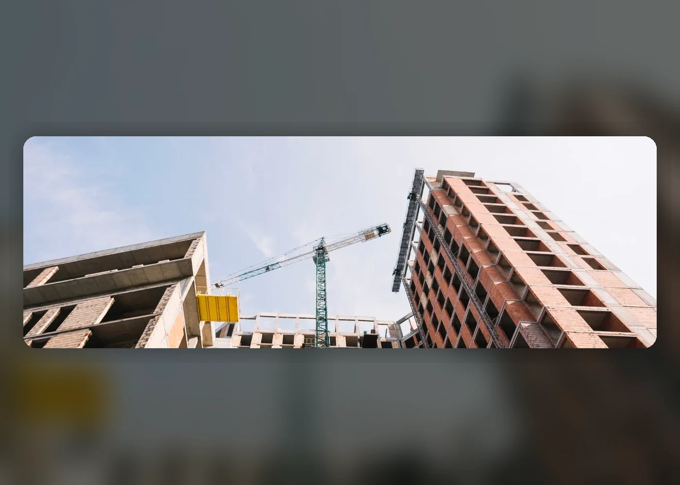Construction project shown in a complete framed site view